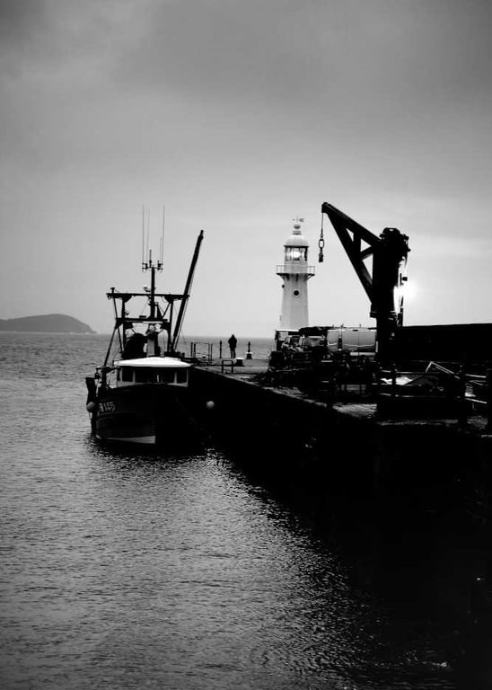 Mevagissey Wall Art B&W Set - 3 Prints 7x5 Cornish Prints