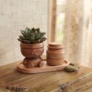 Terracotta-Inspired Eco-Resin Tray, Jar & Planter Pot Man Set