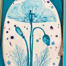 Porcelain Plaque with Welsh Poppy Flower