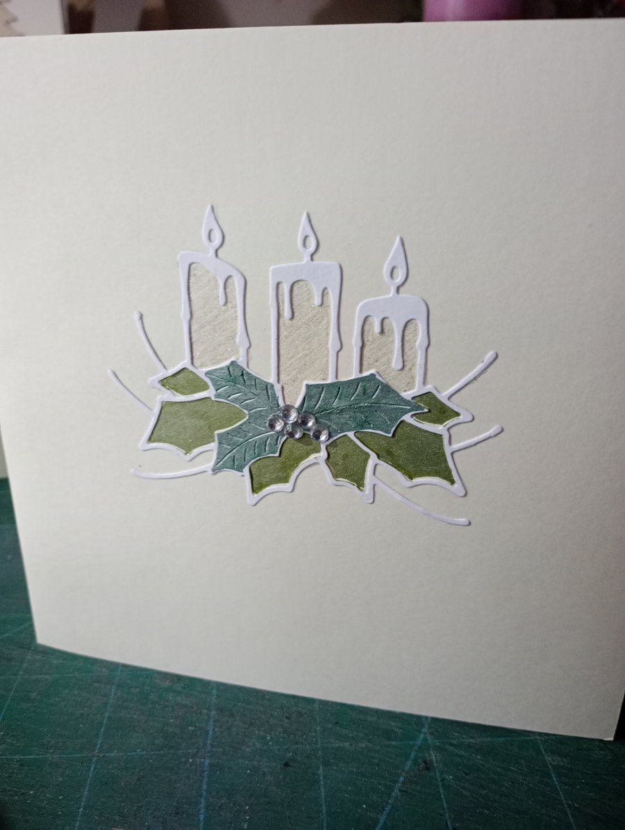 Pack of 6 same design candles Christmas cards