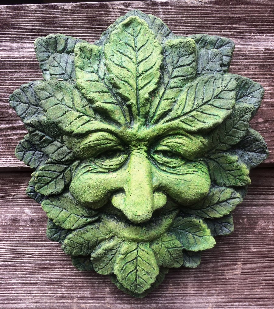 Wise Green Man Plaque plus Free Pocket Green Man
