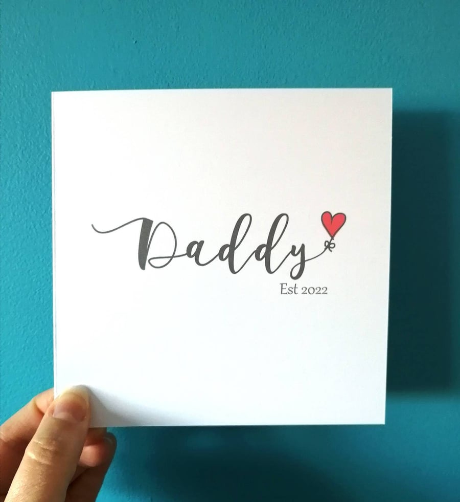Daddy card, new daddy card, daddy est 2024 card, new dad, new grandad