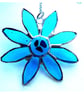 Dichroic Daisy Turquoise Suncatcher Handmade Stained Glass - Image 6