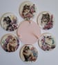 Cat Coasters Set of Six, Gift for Cats and Tea Lovers, Decoupage Persian Cat Art
