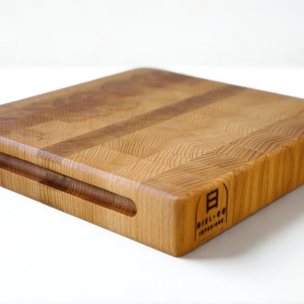 End Grain 4.5cm thickness Chopping Board - Beech wood with Cut Out Handles 