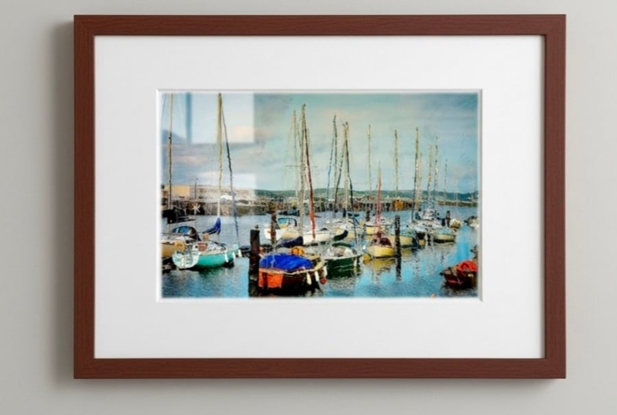 Weymouth Harbour Boats Digital Art Print