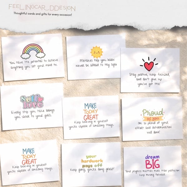 A6 Affirmation Rainbow Cards - Positive Mindset, Teacher Motivation