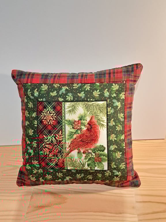Christmas cushion, Cardinal bird C