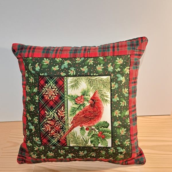 Christmas cushion, Cardinal bird C