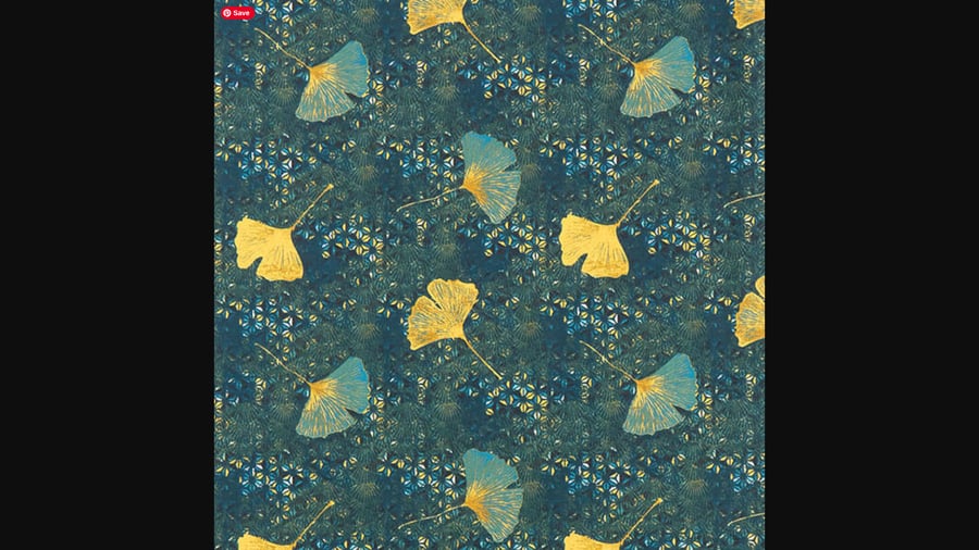 Ginkgo Tablecloth 300  x 150cm TEAL