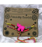 Friendship bracelet with Pink Elephant bead. - Image 1