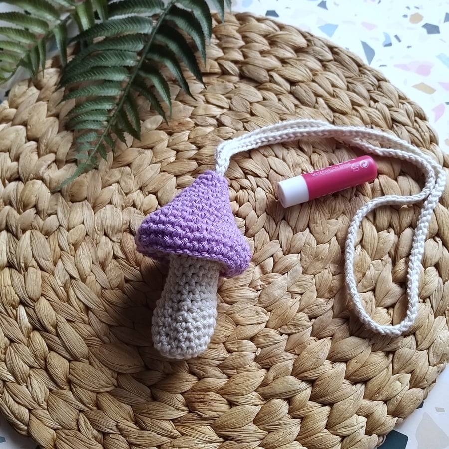 Crochet Mushroom, Toadstool Neck Pouch. Festival, Holiday, Vacation