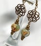 Natural Shoushan with Turquoise Earrings - Image 3