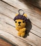 Handmade Crochet Lion Keychain Amigurumi Bag Charm, Soft Plush Accessory