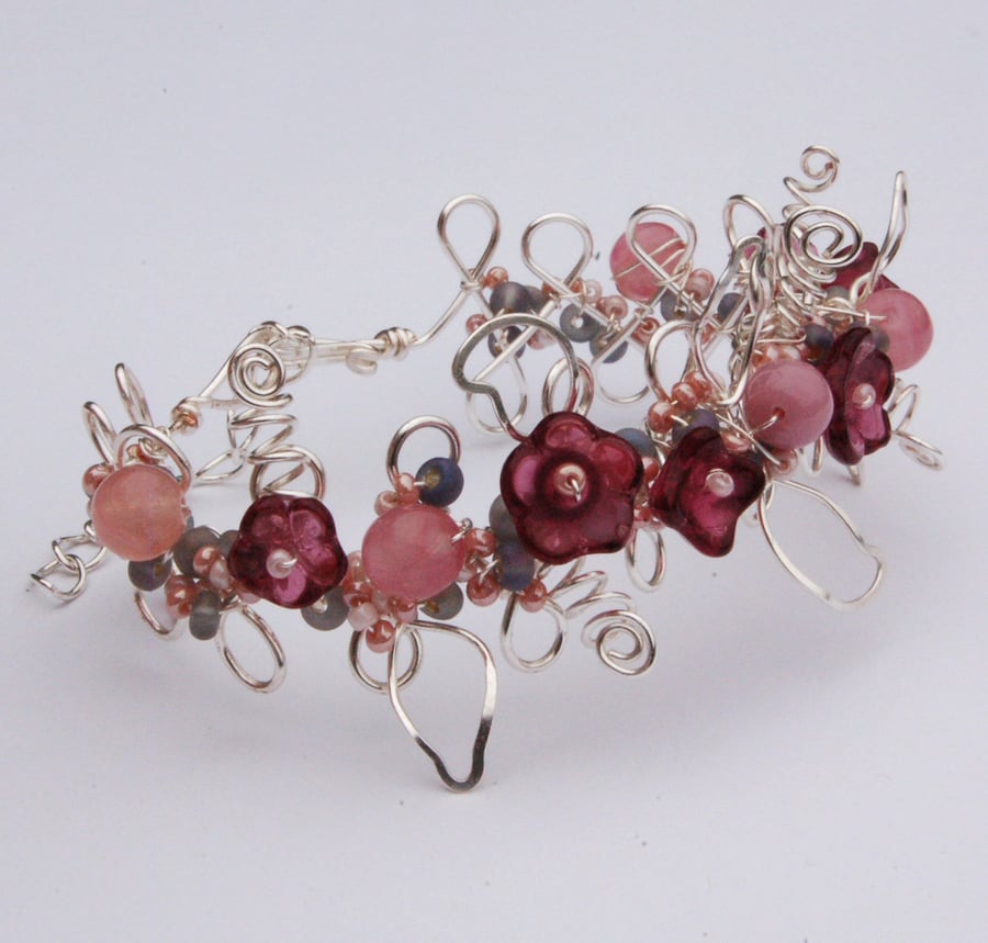 Glass Flower Bracelet