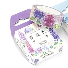 Lilac Flower Washi Tape, Decorative Adhesive Tape,Lilac, Pink flowers, Cards, 7m