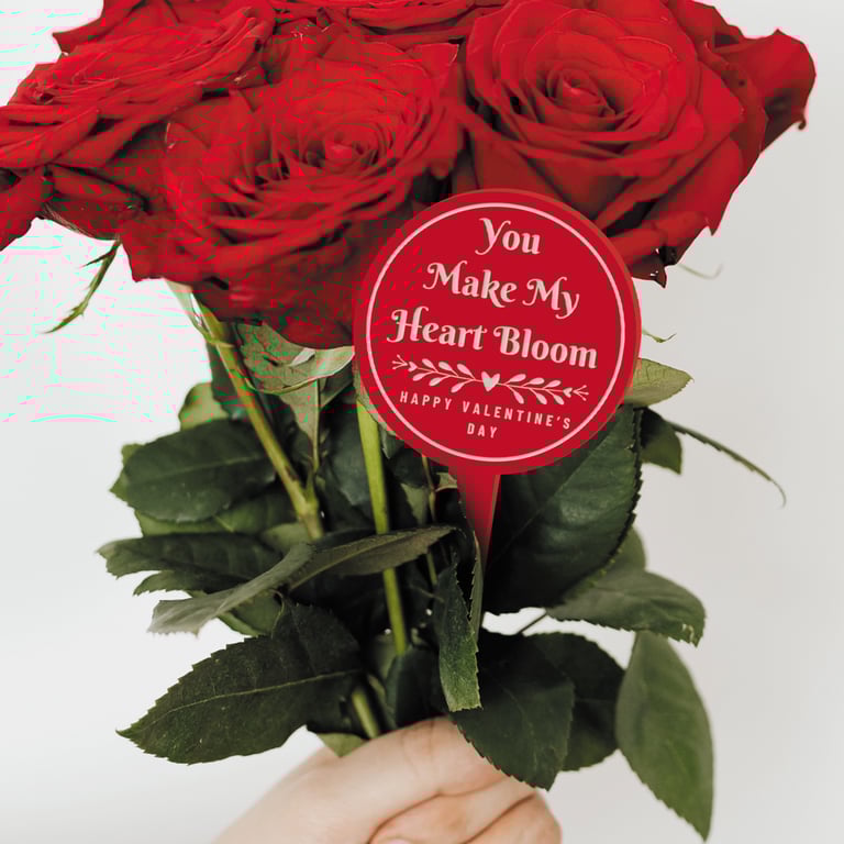Personalised Valentine's Day Bouquet Stick – Bloom Curly: Custom Flower