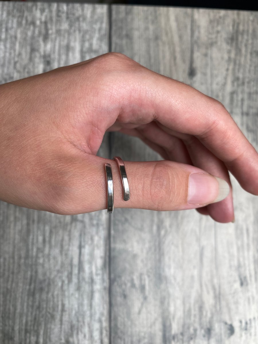 Sterling silver ring, open adjustable ring