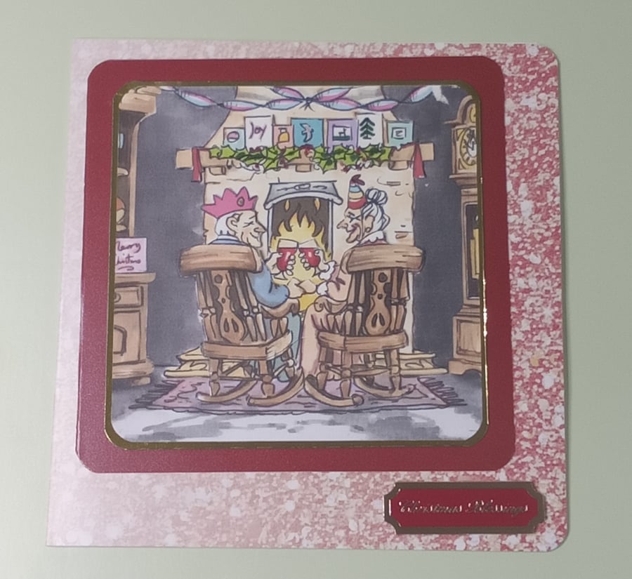 Decoupaged Christmas Card, Cosy Christmas 