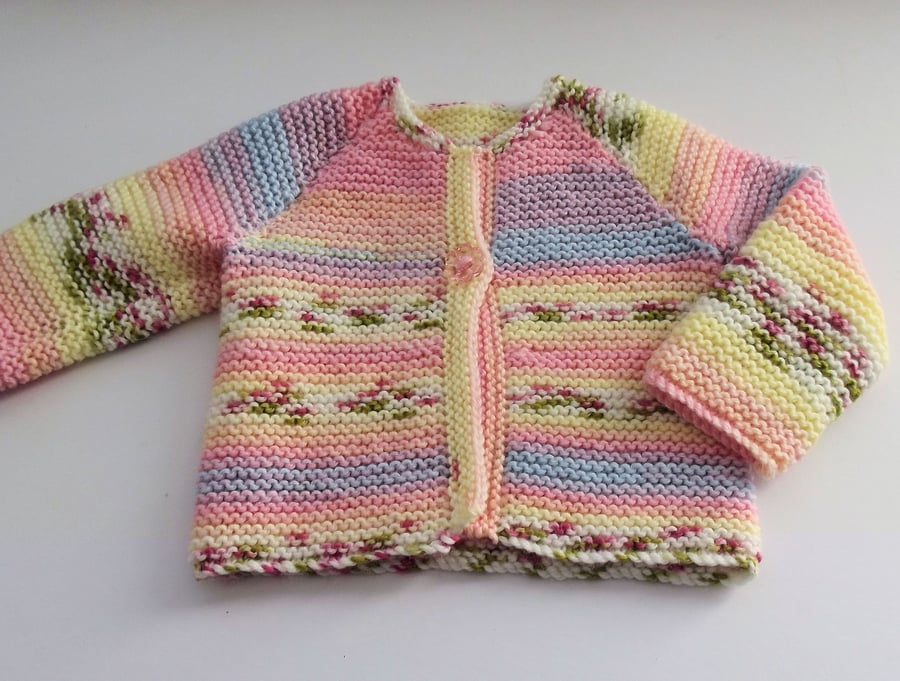 Babies Handknitted Jacket Cardigan, Multi Colours, 0 to 3 months, hm157