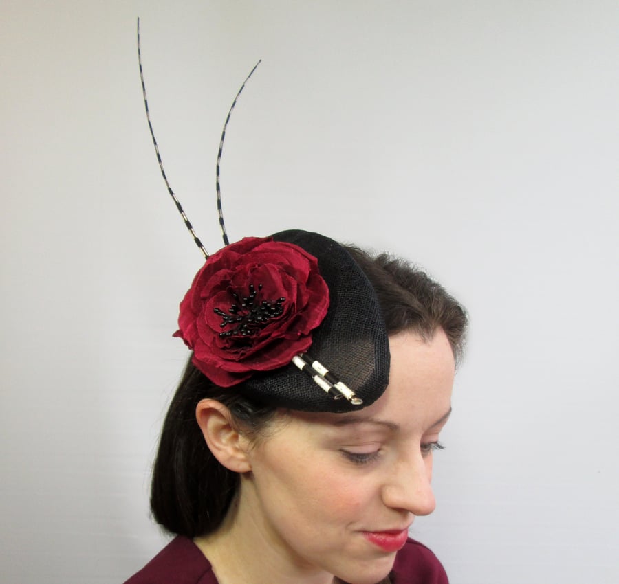 Ladies Perch Hat  - Victoriana Inspired Hat, Ascot, Races, Wedding, Occasion Hat