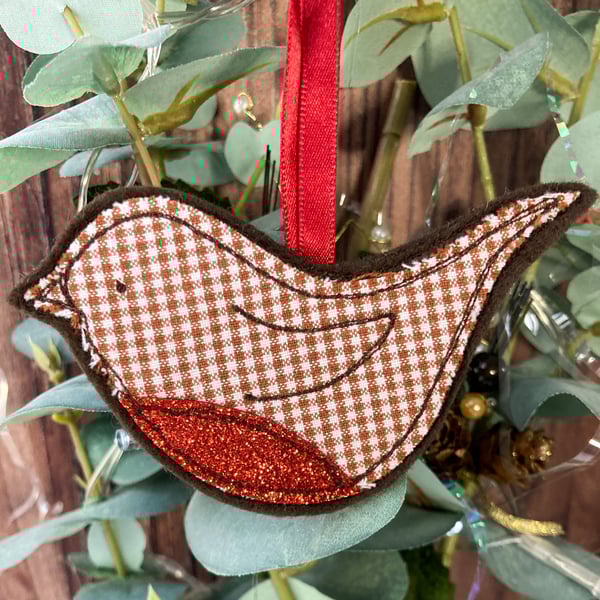 Sparkly Robin Christmas Tree Decoration