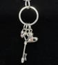 Silver charm pendant, Silver heart necklace, Silver key - Image 6