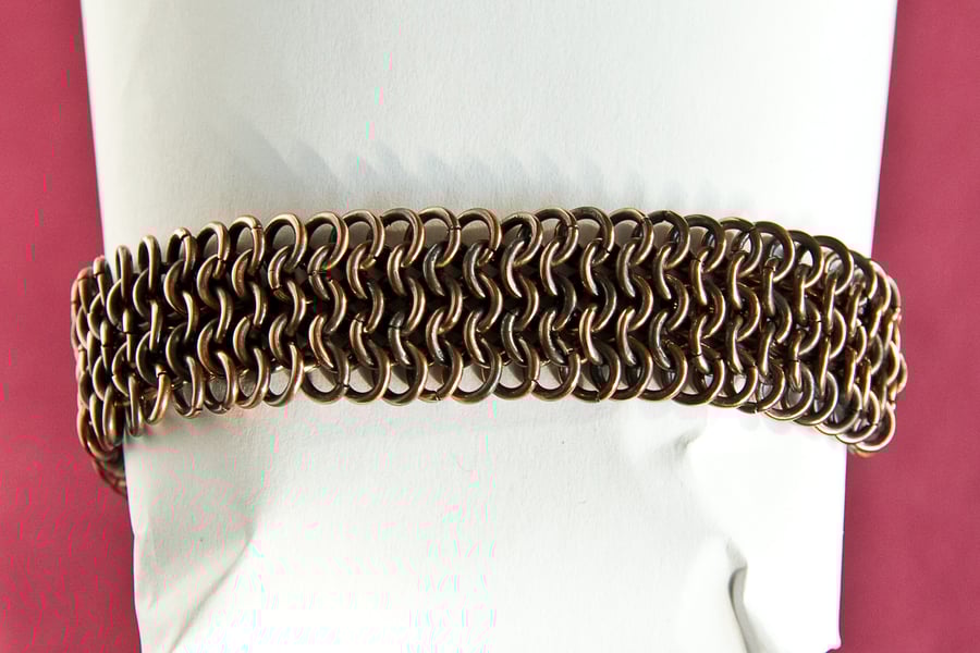 Copper Chainmaille Bracelet European 4 in 1 style Copper Rings Hand Made