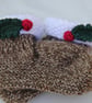 Hand Knitted Christmas Pudding Hat, Mitts and Booties - Image 4