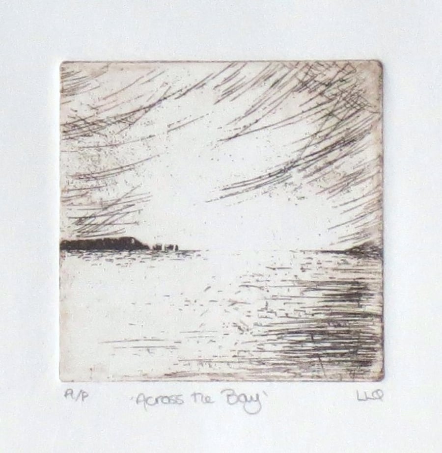 Seconds sunday sale original etching print Across the Bay 