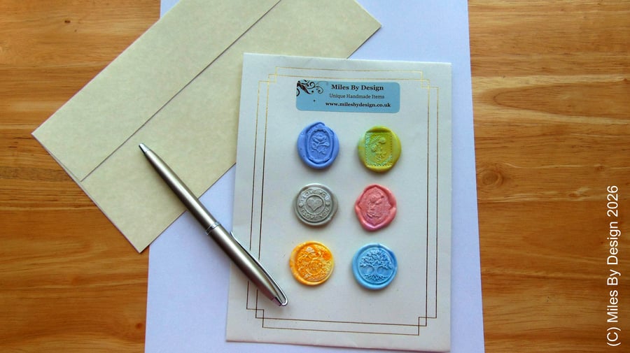 Set Of Six Pastel Wax Seals