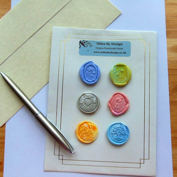 Set Of Six Pastel Wax Seals