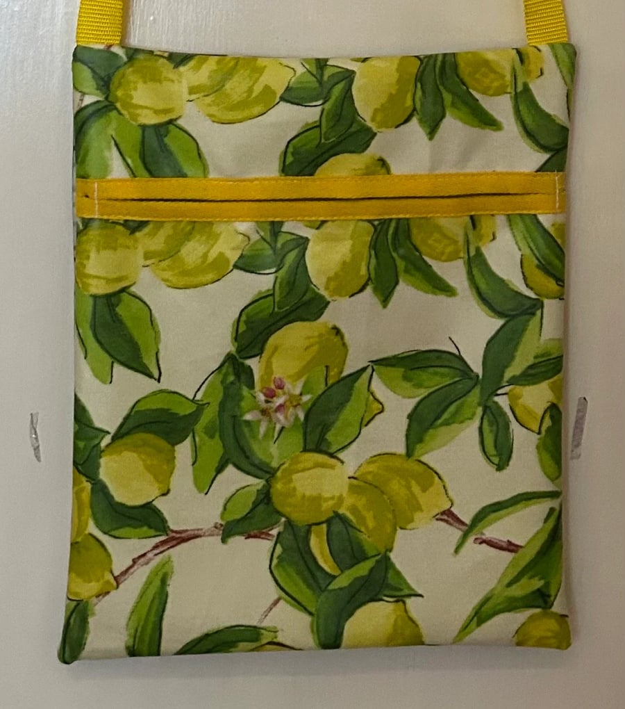 Crossbody oilcloth peg bag