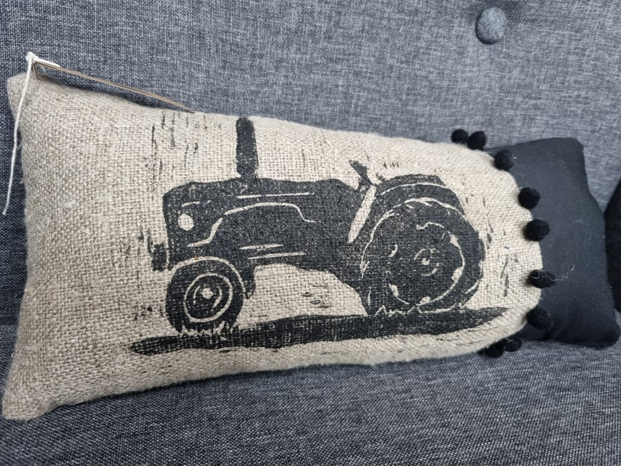 Hand Printed Tractor Cushion