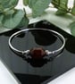 Sterling Silver Bangle with Plum Crackle Agate. Fits Size Medium 20cm  - Image 5