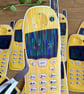 Holographic Yellow Retro Phone Sticker - Y2K Nostalgia Brick Mobile Sticker - Image 1