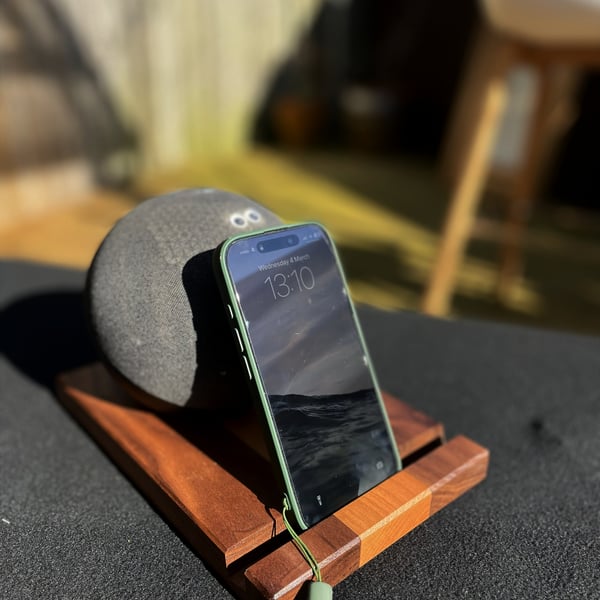 Amazon Echo Stand – Walnut & Cherry Speaker & Phone Stand – No.1