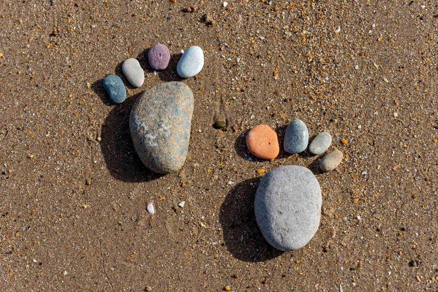 Stone footprint landscape print