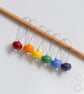 Lampwork Stitch Markers - Pride Rainbow - Image 1