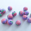 pink rose polymer clay beads