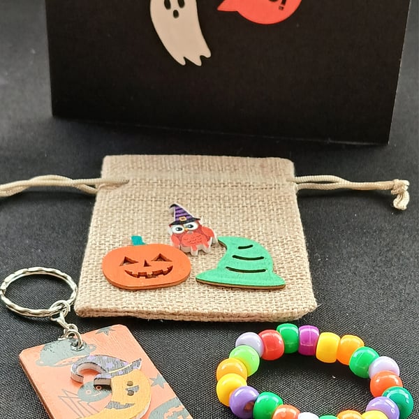 Handmade Halloween bracelet and keyring 