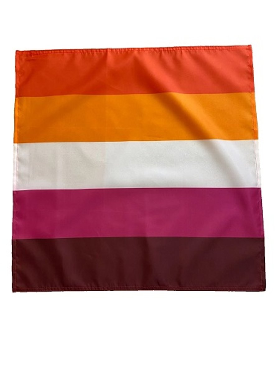 23" x 23" 59 x 59 cm Lesbian Sunset 5 Stripe Flag Bandana Head Scarf Neck Tie