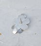 Sterling silver and brass flowers lapel pin – handmade floral brooch  - Image 3
