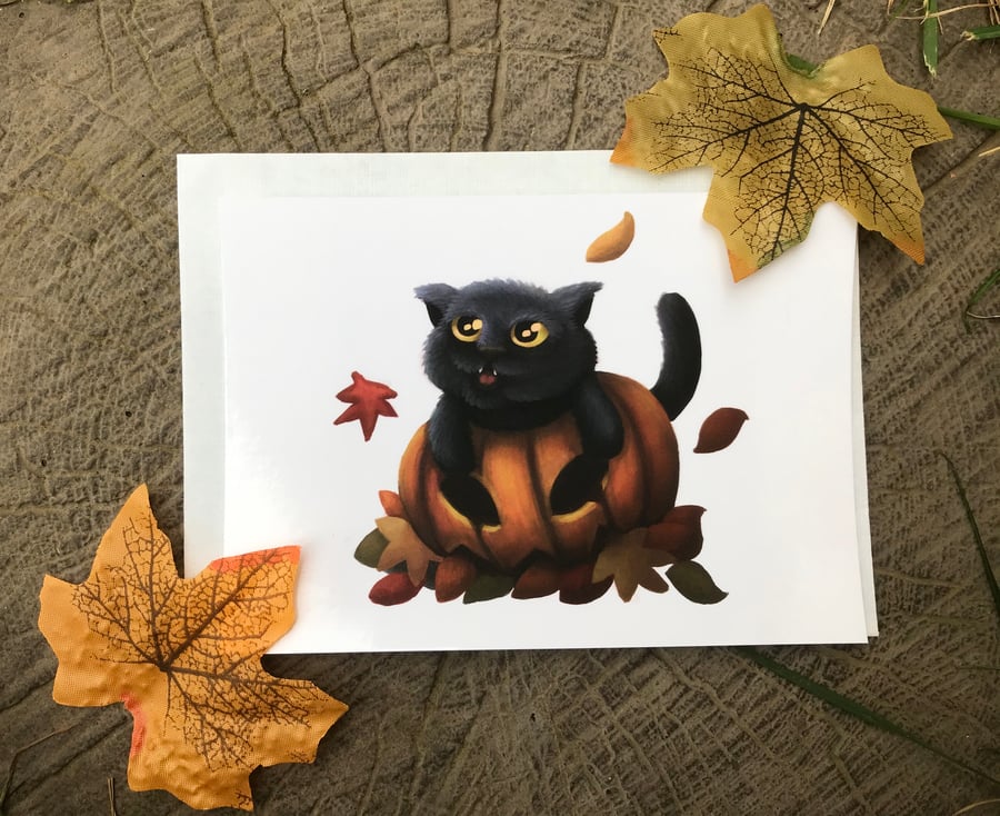 Spooky Creatures Blank Greeting Card