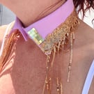 Baby Pink & Gold Detachable Statement Collar - Upcycled Sequin Neckcessory