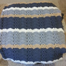 Winter Lacy Ripples Blanket or Afghan