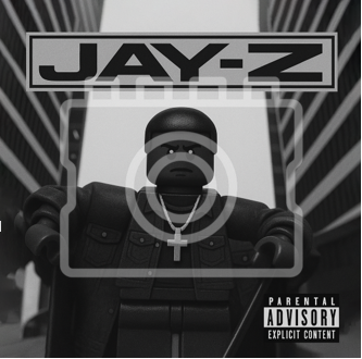 LEGO-Inspired Jay-Z – The Black Album 5x5" Print (Mounted for 9x9" Frame)