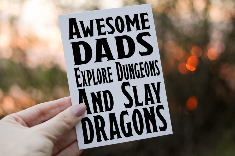Awesome Dad Dungeons and Dragons Birthday Card, Card for Dad, Dad Birthday Card