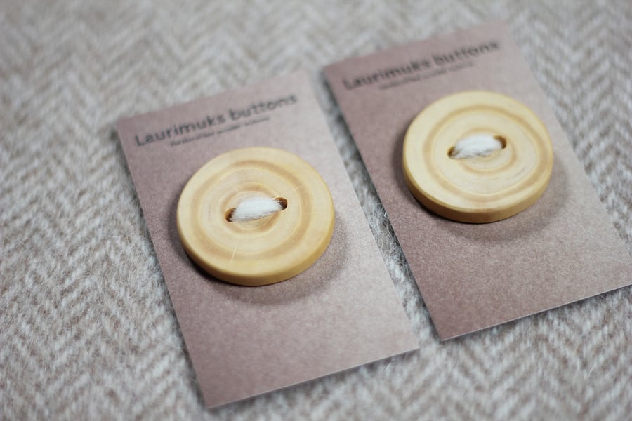 2 Buttons, handcrafted, statement, all natural, wooden