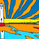 New Brighton lighthouse colourful painting